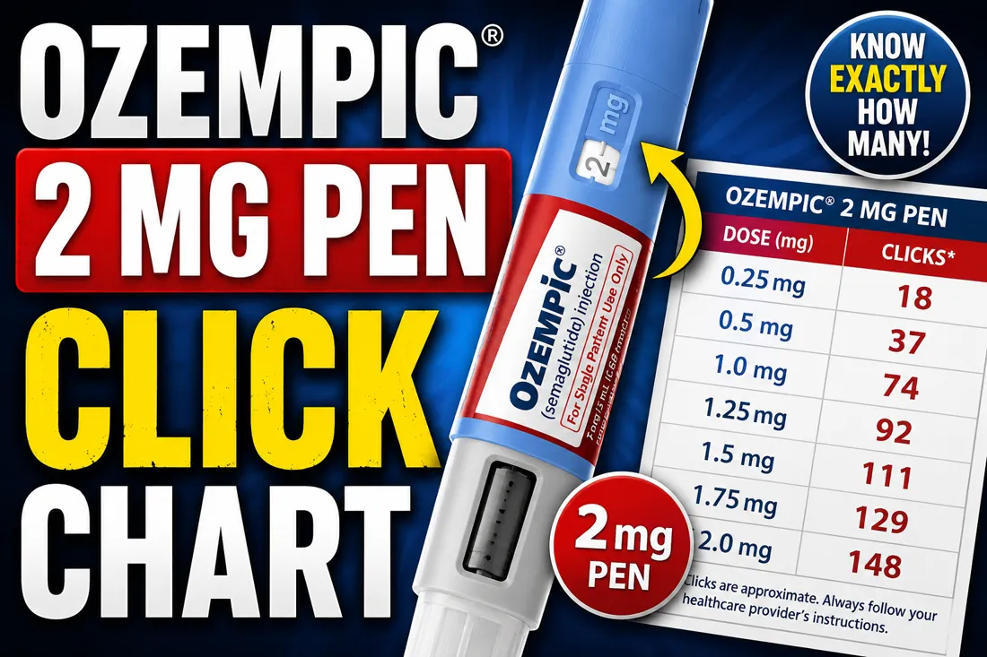 Close-up of Ozempic semaglutide injection pen showing dose selector dial with click markings