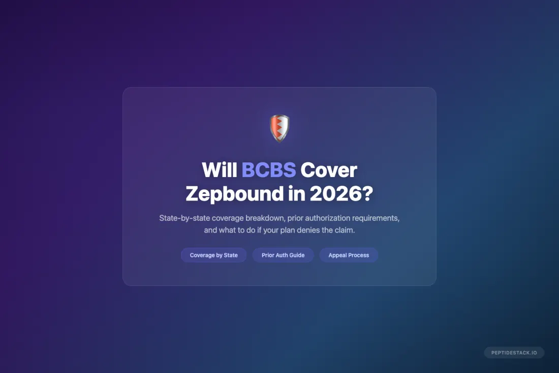 Zepbound tirzepatide injection pen on Blue Cross Blue Shield insurance documents in medical office